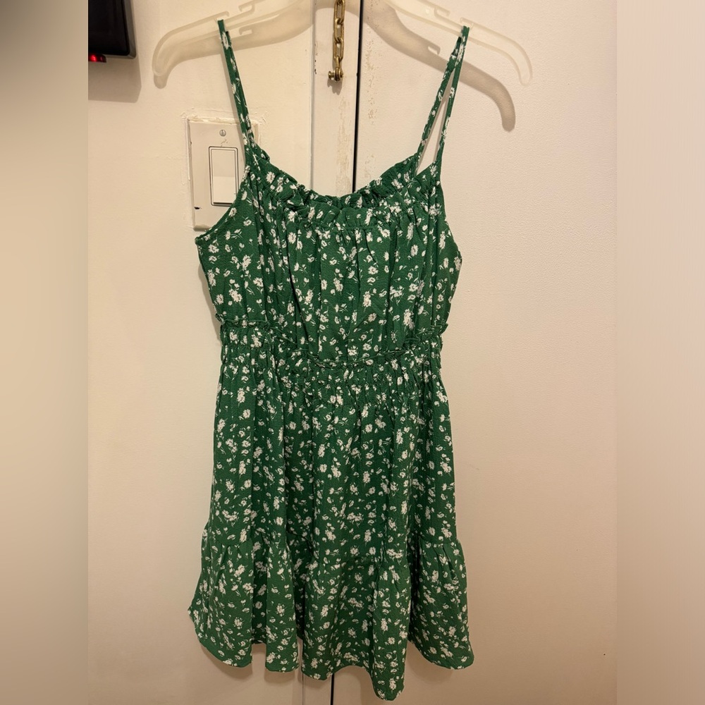 Lulus Green Floral Dress